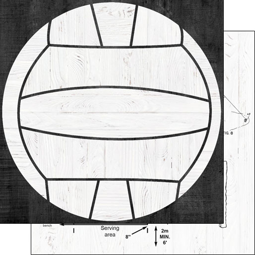 Stamping Station - Volleyball Wood Ball Paper